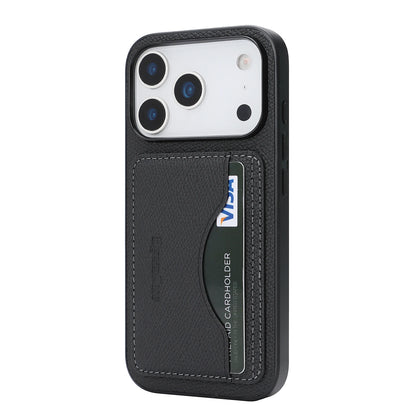 Anti-Fall Leather Case Cards Bag Kickstand Wallet Case For iPhone 17 Promax 16 Pro Max 15 Plus 14 13 12 17e 16e Phone Cover