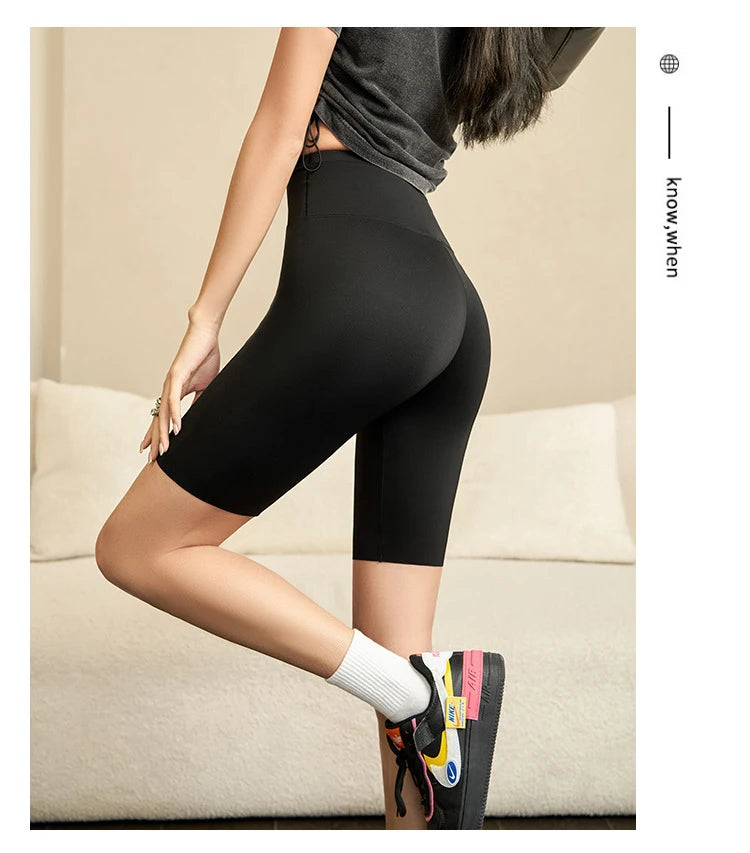 BIVIGAOS Summer Shark Biker Shorts Women High Waist Knee Short Leggings Bodybuilding Sexy Shorts Running Sports Cycling Shorts