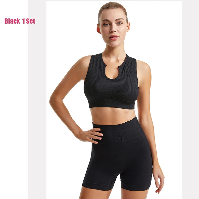Peach Butt Fitness Fast Dry Running Sports Tight Yoga Shorts Lady's Shock Proof Yoga Beauty Vest Fitness Sports Bra Set