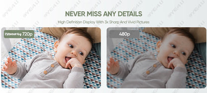 5 Inch Video Baby Monitor With Camera PTZ Zoom Babyphone Cam Security Protection Surveillance Cameras Temperature Sensor Lullaby