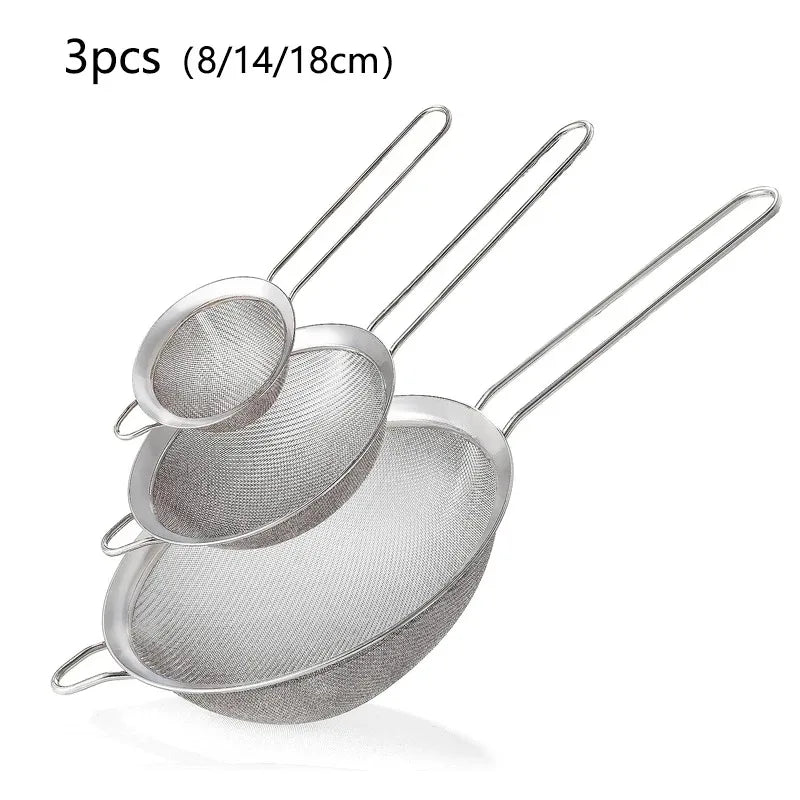 Stainless Steel Sieve - Fine Mesh Strainer & Durable Wire Mesh Filter for Kitchen