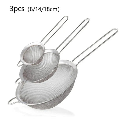 Stainless Steel Sieve - Fine Mesh Strainer & Durable Wire Mesh Filter for Kitchen