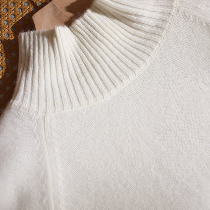 Autumn Winter Women's Sequins 100% Wool Knitted Turtleneck Pullover Sweater Wide Leg Pants Set Thick Casual Cashmere Knit Set
