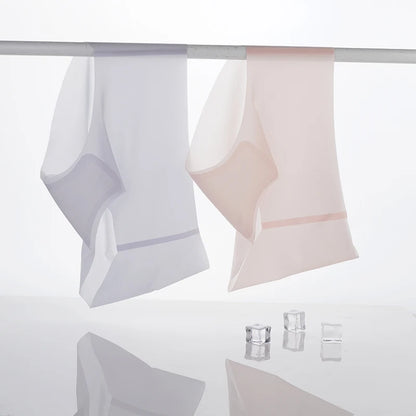 6PCS Summer Ice Silk Seamless Underwear Ladies Summer Ultra-thin Sense Quick-drying Pants Briefs Panties M-XL
