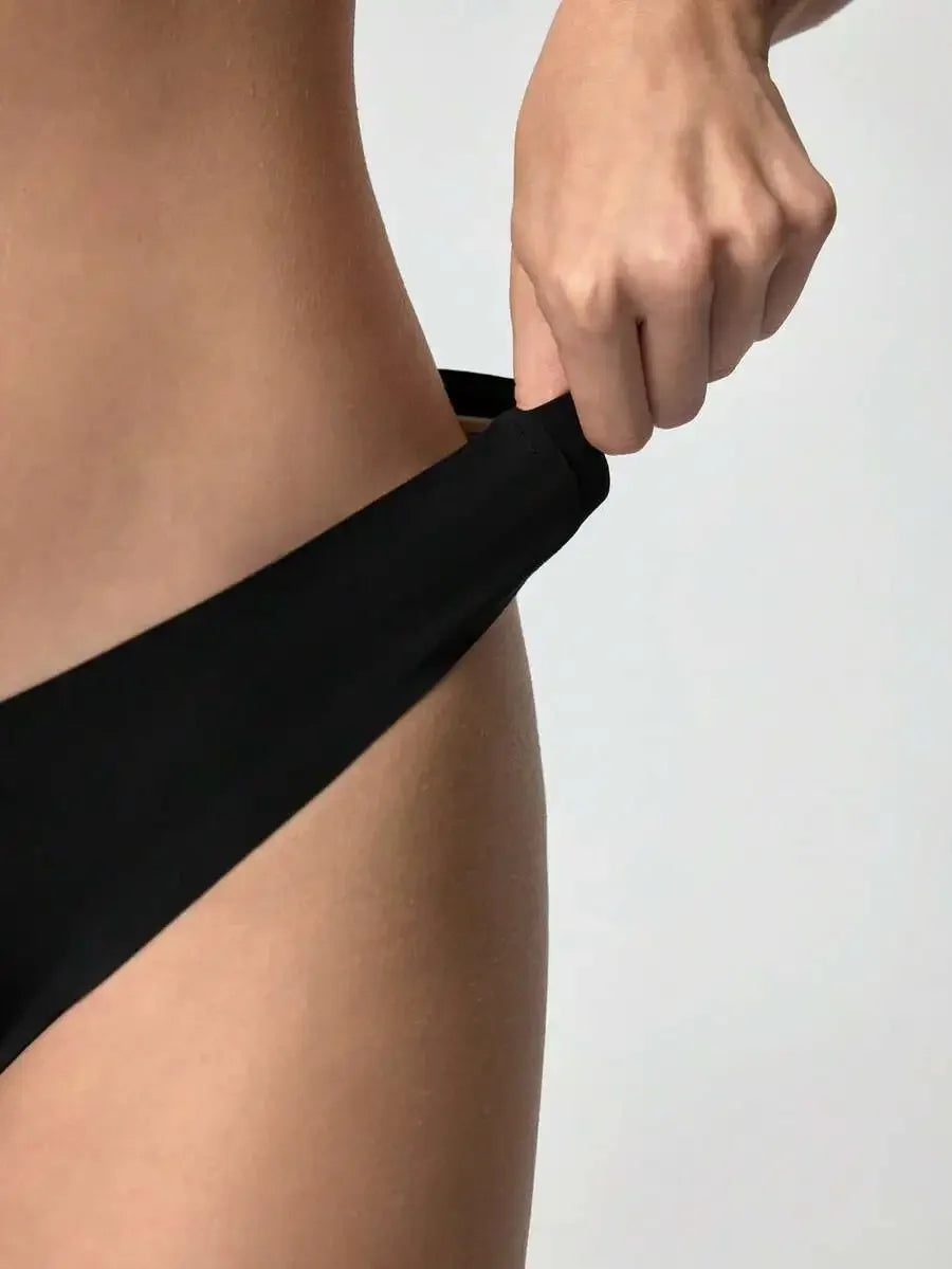 Seamless Thong Panties For Women, Breathable Comfortable High Elasticity Solid Color Quick Dry Daily Wear