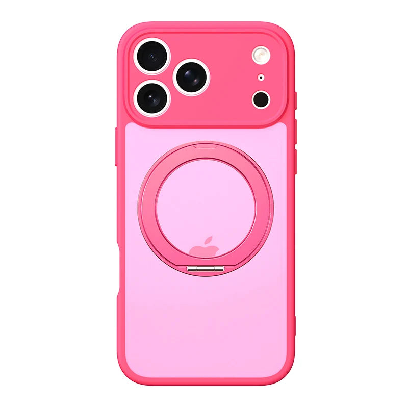 360 Rotating Magnetic Stand Case for iPhone 17 15 14 13 16 Pro Max Air for Magsafe Stress Relief Ring Holder Full Lens Cover