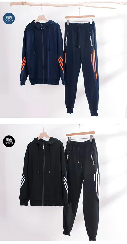 Men's Spring Autumn Tracksuit Set Long Sleeve Hoodie And Joggers 2-Piece Fitness Running Sportswear Casual Clothing
