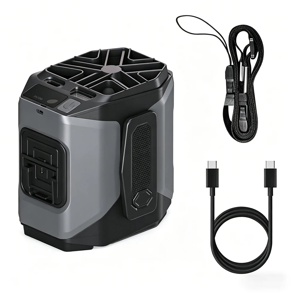 Portable Waist Fan Clip On,10000mAh Rechargeable Wearable Shirt Fan with Light,5 Speeds Belt Fans Cooling Fans for Outdoor