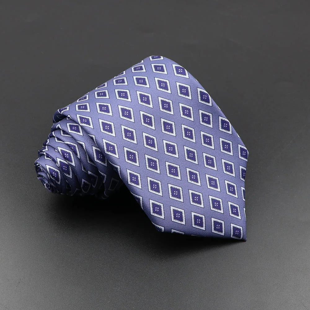 Mens Silk Tie - 75cm Soft Novelty Necktie in Blue Green Orange Floral Pattern
