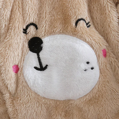 Baby Winter Clothes - Plush Baby Romper With Cute Cartoon Animal Prints For 0-2 Years