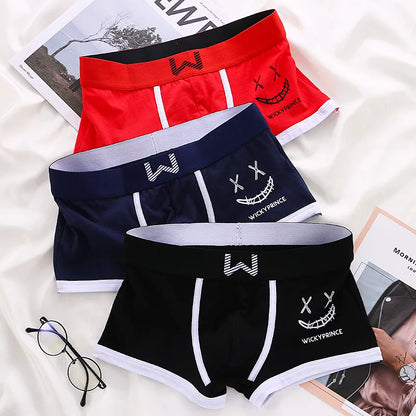 Men Cotton Boxers - Breathable U-Convex Boxer Design, Soft Knit Fabric Underwear Set