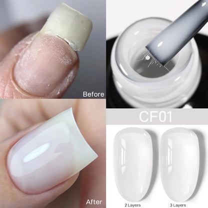 Nude Crystal Rubber Base Gel - 7ml Semi-Permanent Soak Off UV LED Nail Varnish