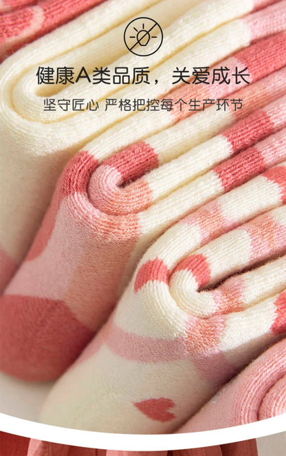 Girls Winter Socks 5 Pairs Baby Cute Color Princess Pink Thick Cotton Socks Children Warm Winter Socks