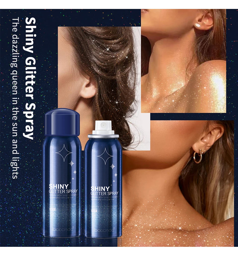 Makeup Glitter Spray Instantly Enhancing Radiance Emit Charming Radiance Quick Drying Brightening Waterproof Party Glitter Spray