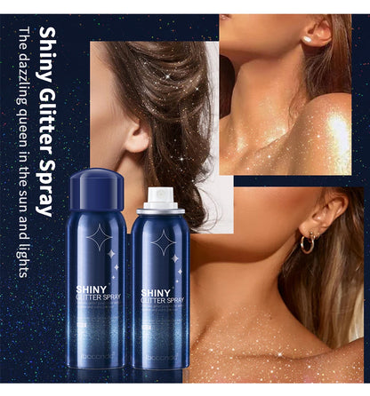 Makeup Glitter Spray Instantly Enhancing Radiance Emit Charming Radiance Quick Drying Brightening Waterproof Party Glitter Spray