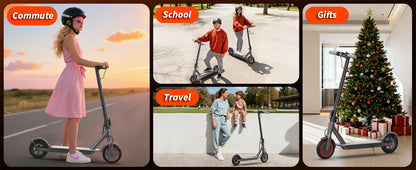 8.5inch Solid Tire Electric Scooter 10.5Ah 19mph Max Speed Smart APP Control 21miles Max Range Foldable E-Scooter for Adult