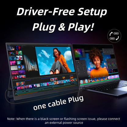 18.4 Inch Portable Monitor – 4K QLED Gaming Display With USB C, HDMI, Adjustable Stand