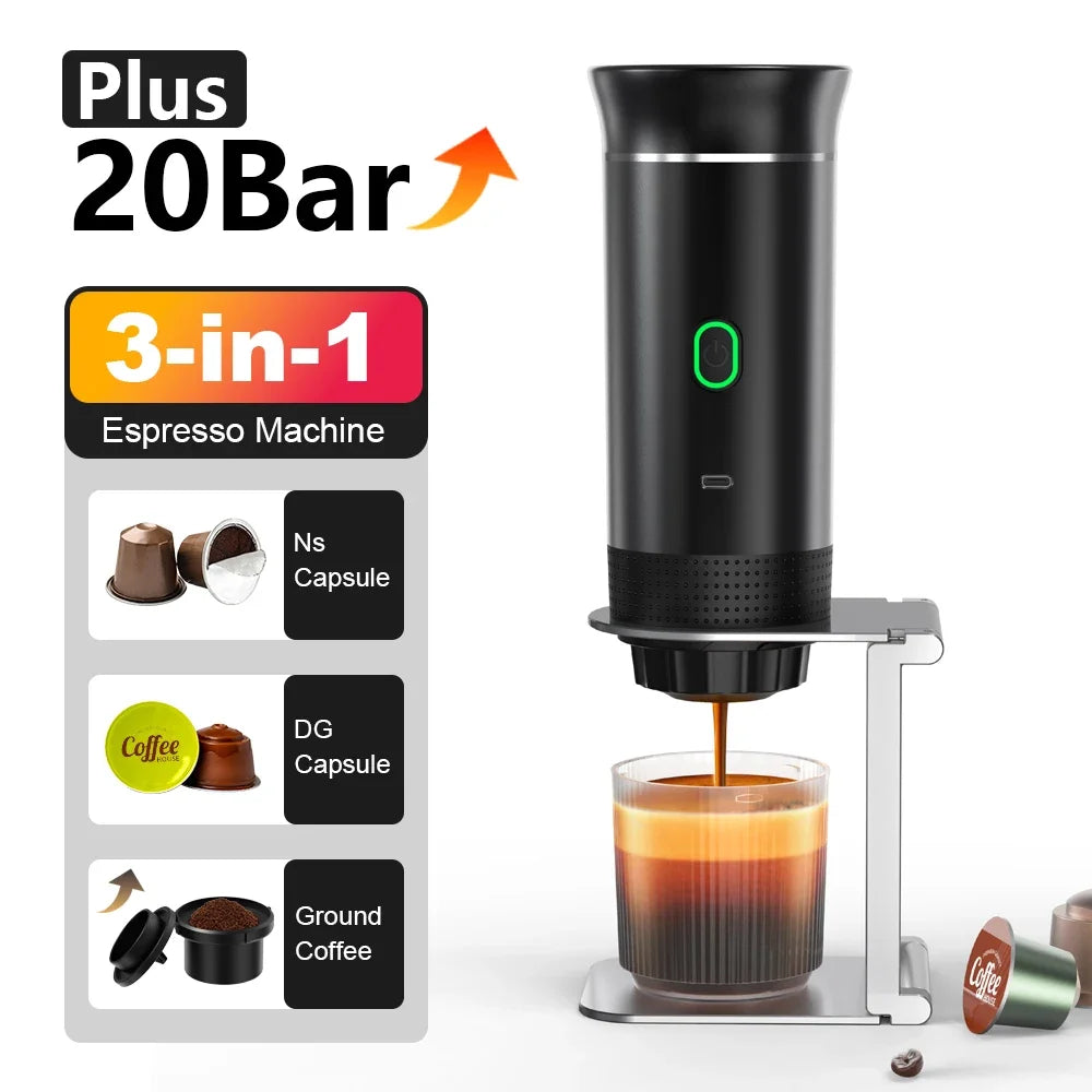 Portable Wireless Espresso Coffee Maker - 3-in-1 Travel Machine for Car  Camping - ZOOMNSTORE