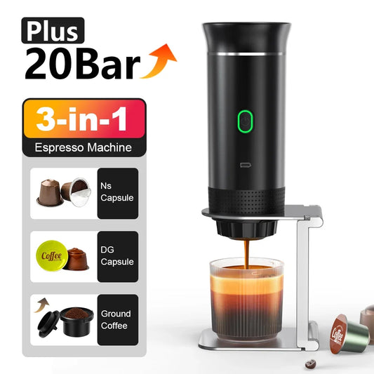 Portable Wireless Espresso Coffee Maker - 3-in-1 Travel Machine for Car  Camping - ZOOMNSTORE