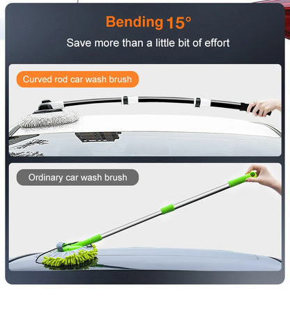 15 Bend Car Cleaning Brush - Telescoping Chenille Wash Mop