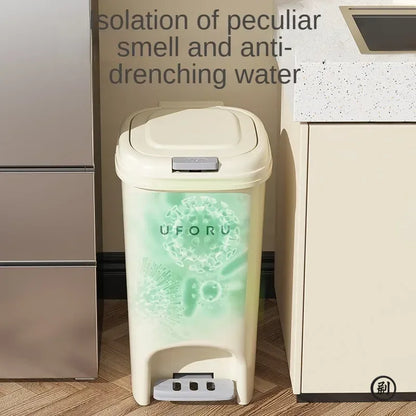 Double Pedal Trash Can 10L20L - Large Capacity Foot-Push Bin for Kitchen Bathroom Living Room
