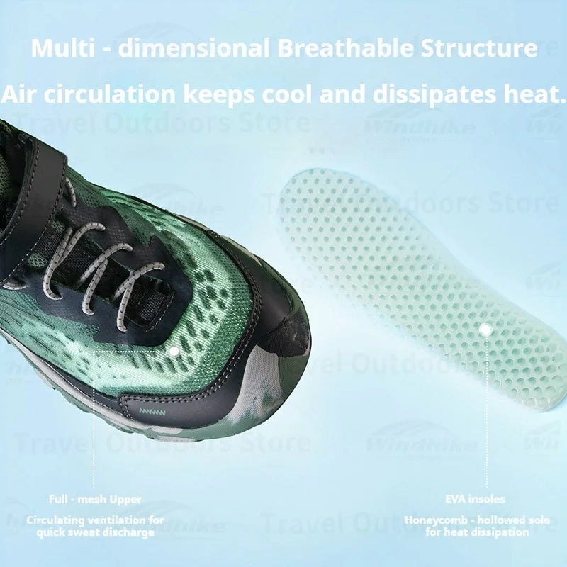 Naturehike Kids' Non-slip Lightweight Hiking Sneakers Anti-Slip Tape Walking Shoes Outdoor Travel Sneakers for River Tracing