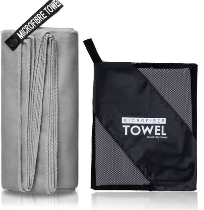 Microfiber Quick Dry Gym Towel Silver ION OdorFree Absorbent Fiber Fast Drying Workout Gear for Body Sweat Working Out
