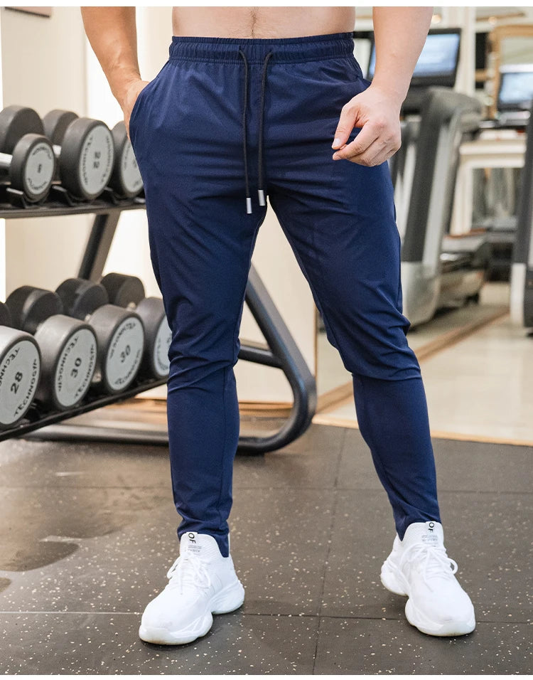Ice Silk Sweatpants Men's Summer Ultra-thin Cooling Dry Fit Sports Pants Running Breathable Trousers Casual Fitness Leg