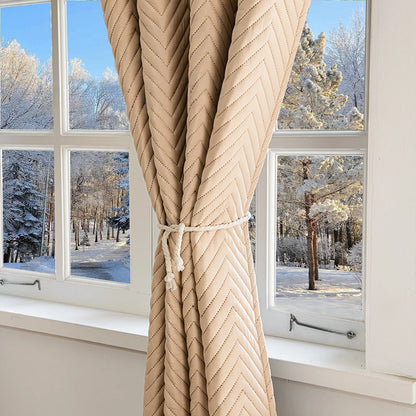 Blackout Thermal Curtains - Heavy Duty Quilted Window Drapes for Living Room