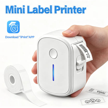 Portable Mini Label Printer Bluetooth Inkless Self-adhesive Thermal Labels Printer Sticker Maker Adhesive Mini Labeling Machine