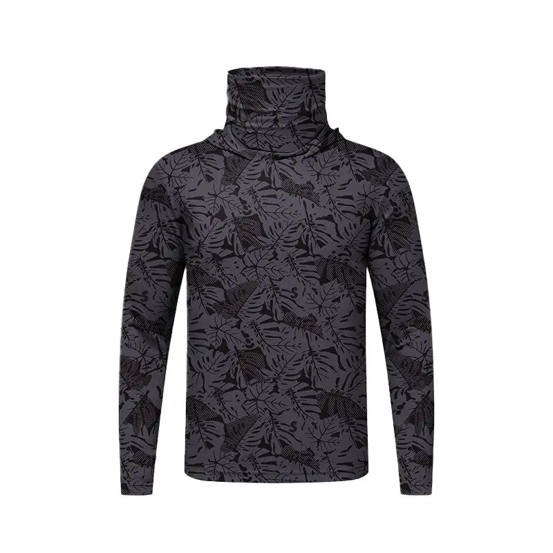 Sun Protection T-Shirts Mens Long Sleeve UV-Proof T-Shirts Fishing Hiking Summer Mask Lightweight Outdoor Protection Hoodie Tee