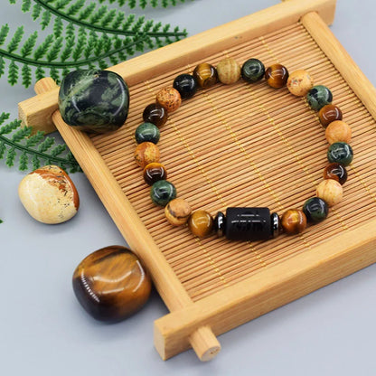 12 Zodiac Constellation Signs Bracelets for Men Women Real Natural Tiger Eye Stone Bead Bracelet Leo Taurus Charm Couple Jewelry