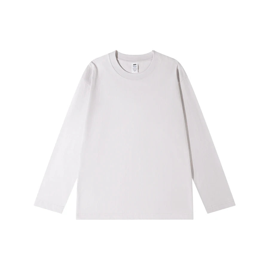 WAVLATII New Women Long Sleeve T shirts Female Blue 230 GSM Casual Oversized Tess Lady Solid Basic White Black Tops WLT2470