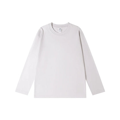 WAVLATII New Women Long Sleeve T shirts Female Blue 230 GSM Casual Oversized Tess Lady Solid Basic White Black Tops WLT2470