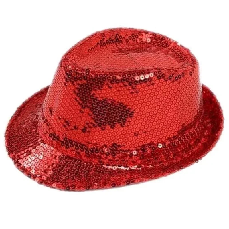 Stage Performance Sequined Hip-hop Hat Children's Day Dance Performance Jazz Hat Men And Women Festival Parties Sequined Top Hat