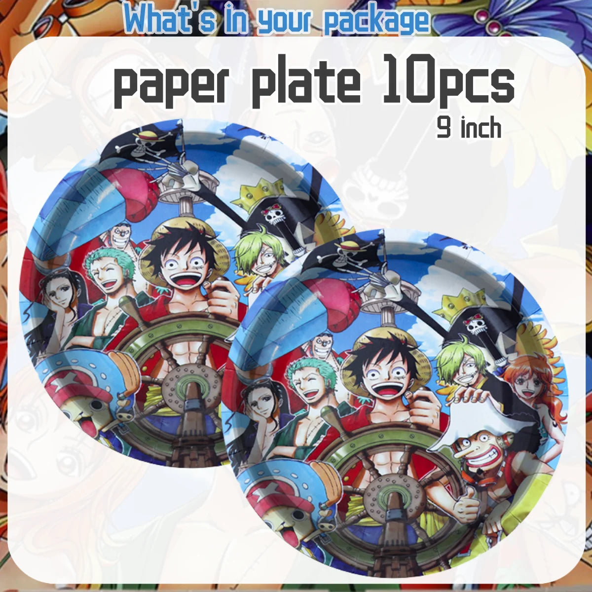 One Piece Birthday Party Supplies - Luffy Zoro Disposable Tableware  Decorations