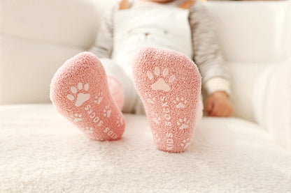 Kids Socks Thick Cold Winter Socks Super Warm Baby Snow Socks Christmas Gifts Coral Fleece Silicone Non-slip Floor Socks