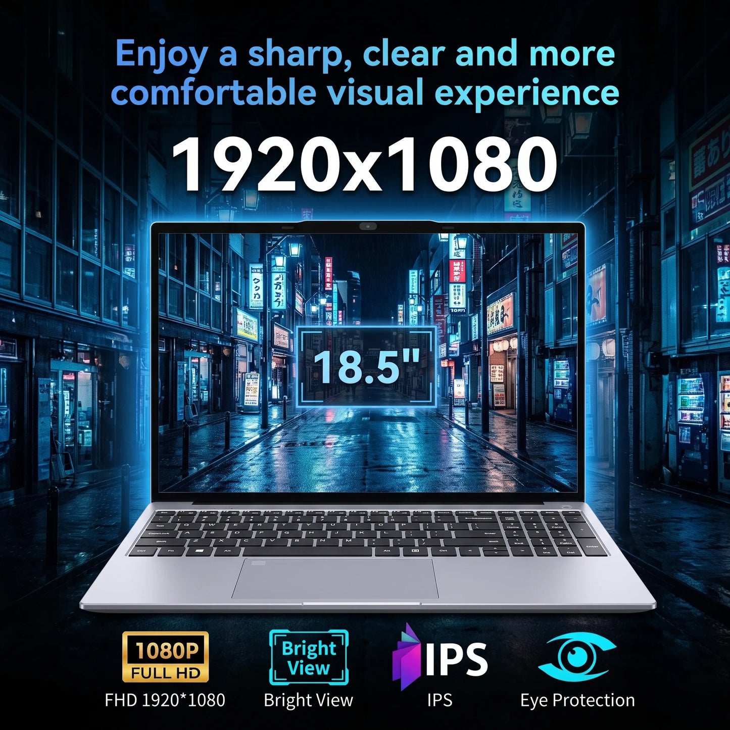 New 18.5" Gaming Laptop Intel Core i5 Processors 16GB 2TB SSD 10000mAh Backlit Keyboard Fingerprint Business Study PC Computer