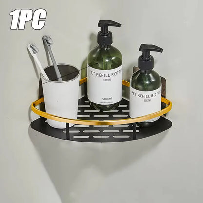 Wall-Mounted Bathroom Corner Shelf - Non-Perforated Shower Storage Organizer