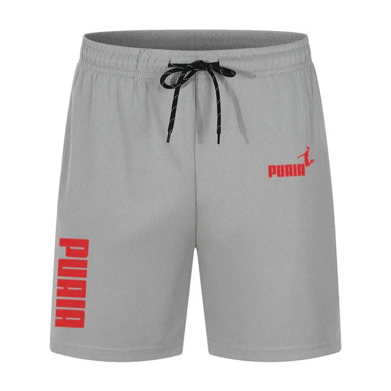 Men's Running Shorts Casual Sports Breathable Mesh Quick Dry Shorts Outdoor Hiking Clothing Fitness Quick Dry Drawstring Shorts
