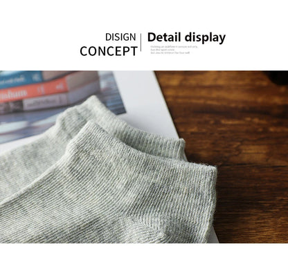 10/20/30 Pairs Men's Ankle Socks Solid Color Breathable Comfy Sweat-absorbing Boat Socks Casual Short Socks