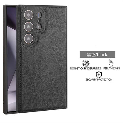 Luxury Vintage PU Leather Case for Samsung S26 Ultra S25 S24 Plus S23 S22 S26Ultra Slim Camera Shockproof Soft Bumper Back Cover