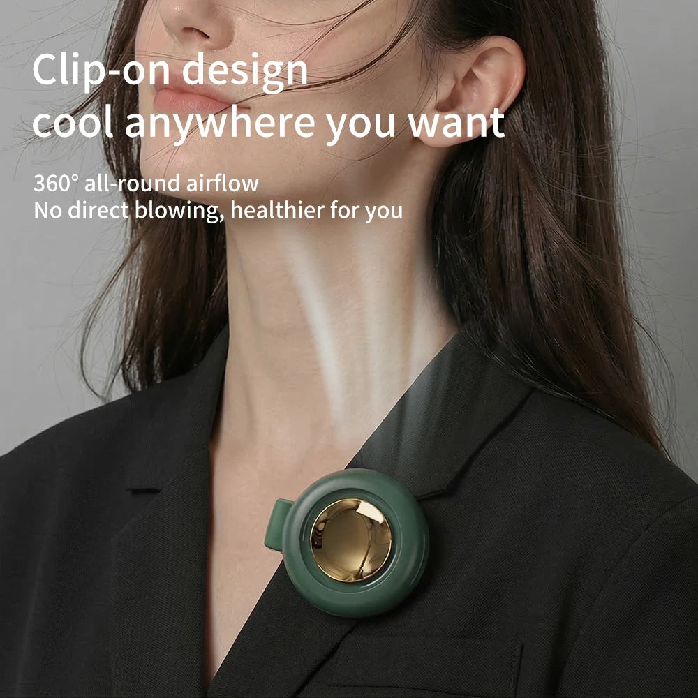 Portable Neck Waist Fan Mini Clip Fan Electric Air Cooling Fan 900mah USB Bladeless Fan Portable Air Cooler for Outdoor Home