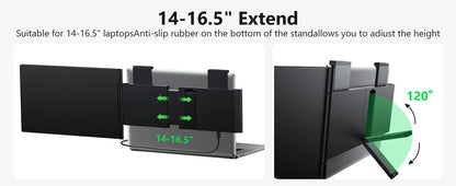 14 Inch Portable Monitor – Laptop Screen Extender with 1080P IPS Display, USB-C HDMI Port