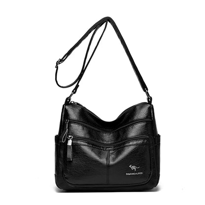 Luxury Crossbody Bags - Soft Leather Handbags With Zipper Closure & Interior Pockets