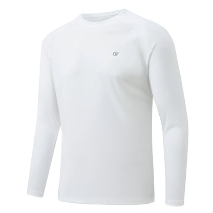 Men UPF 50+ Long Sleeve T-Shirt, Rash Guard Breathable Tops, Pullover Shirt for Sport Fishing Hiking Running Beach Surfing