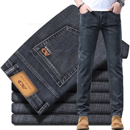 Light Blue Slim Fit Jeans - Stylish Casual Stretch Denim Pants