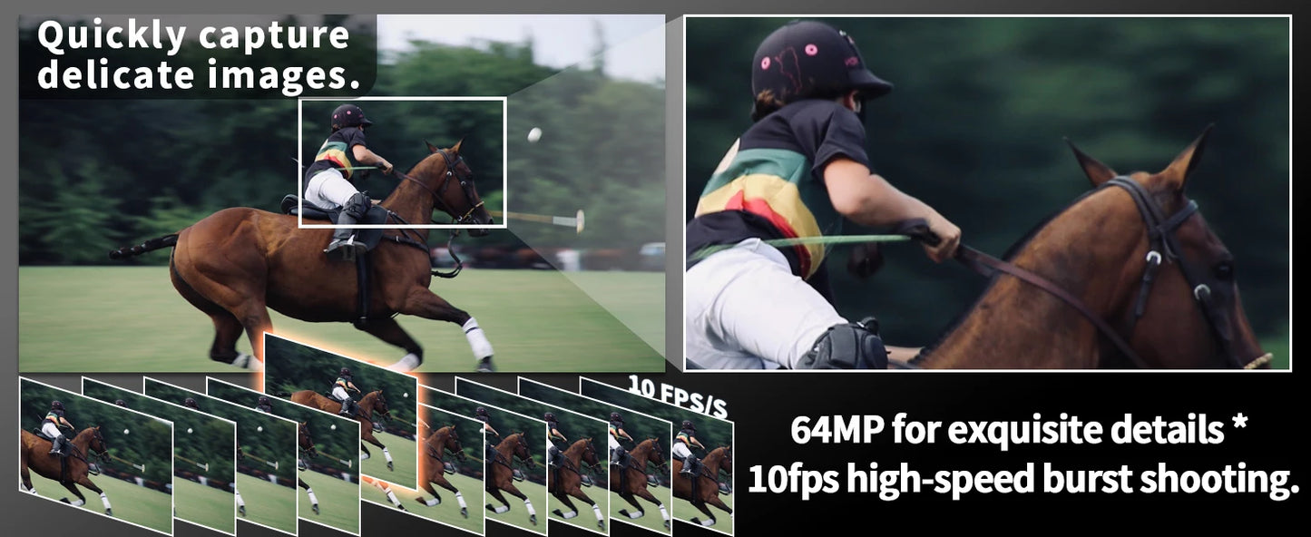 64MP Digital Camera - 5K Video, 16X Optical Zoom & WiFi Camera Control for Vlogging