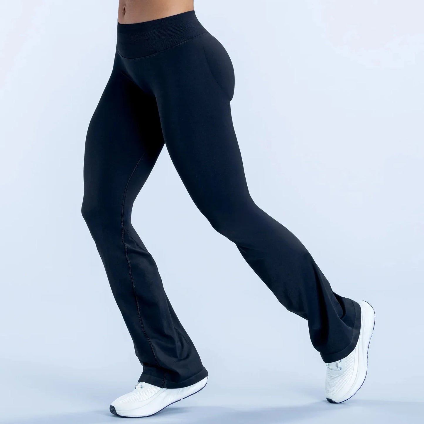 D-logo Vision Flares Women Seamless Gym Yoga Pants High Cross Waist Fashion Sports Leggings Fitness Wide-leg Workout Trousers