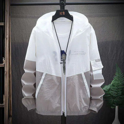 Korean Style Sun Protection Hoodie Jacket for Men Thin Breathable UV Shield Outdoor Windbreaker Fishing Hiking Sun Jacket Unisex